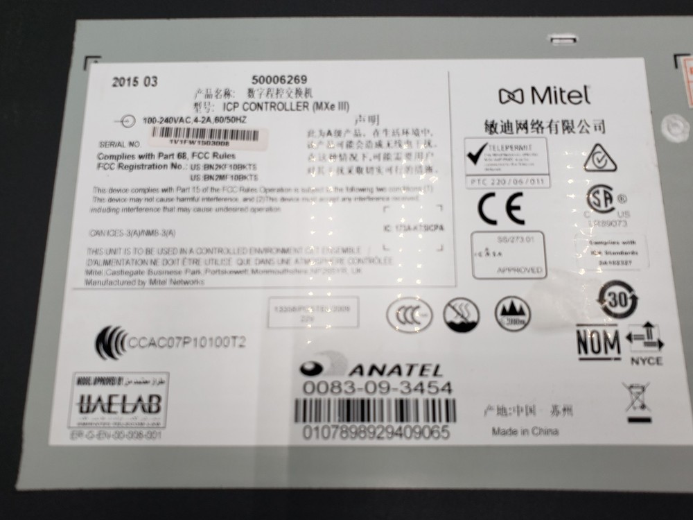 Mitel 3300 MXe III ICP Controller 50006269