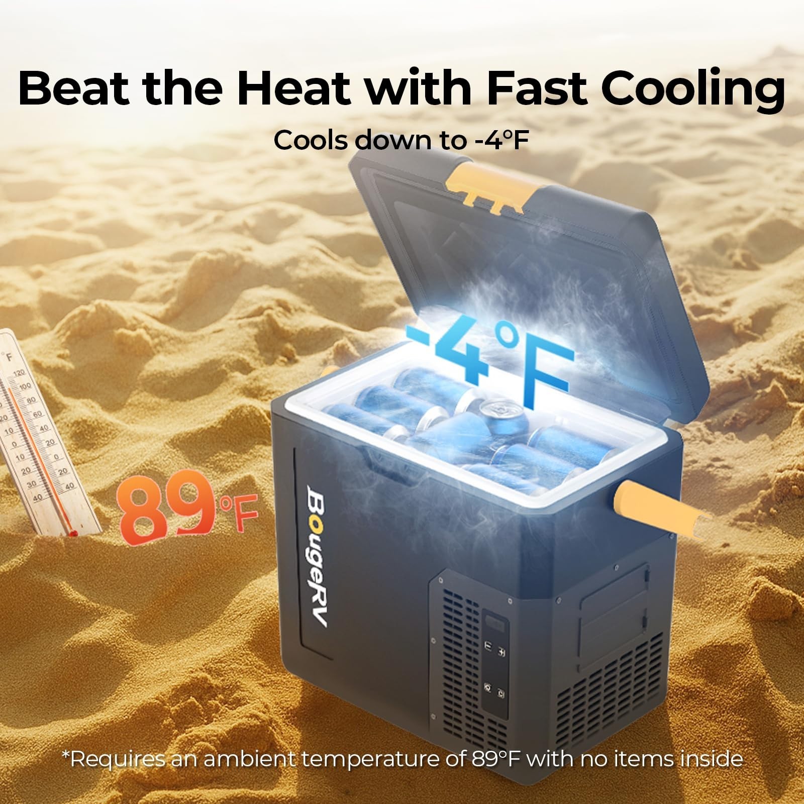 19QT Portable Car Fridge Freezer Cooler Mini Refrigerator Compressor W/ Battery