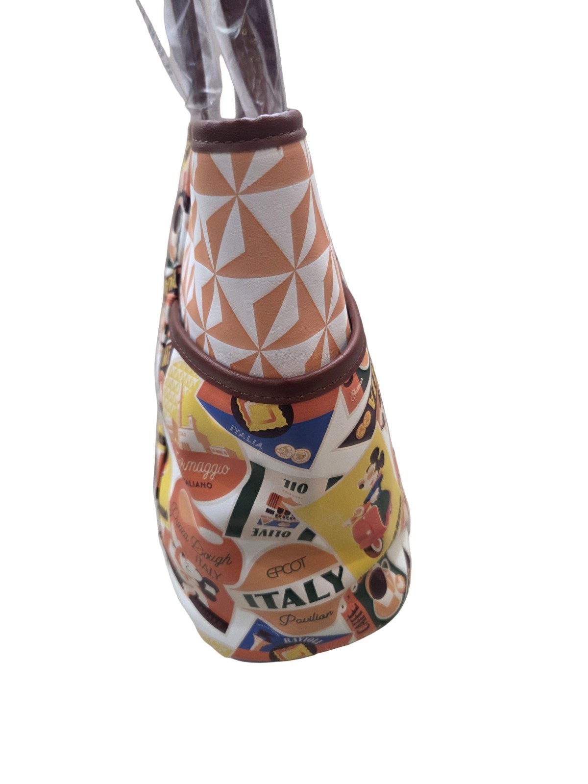 Disney Parks Epcot Italy Pavilion Mickey & Minnie Zippered Tote Bag NEW