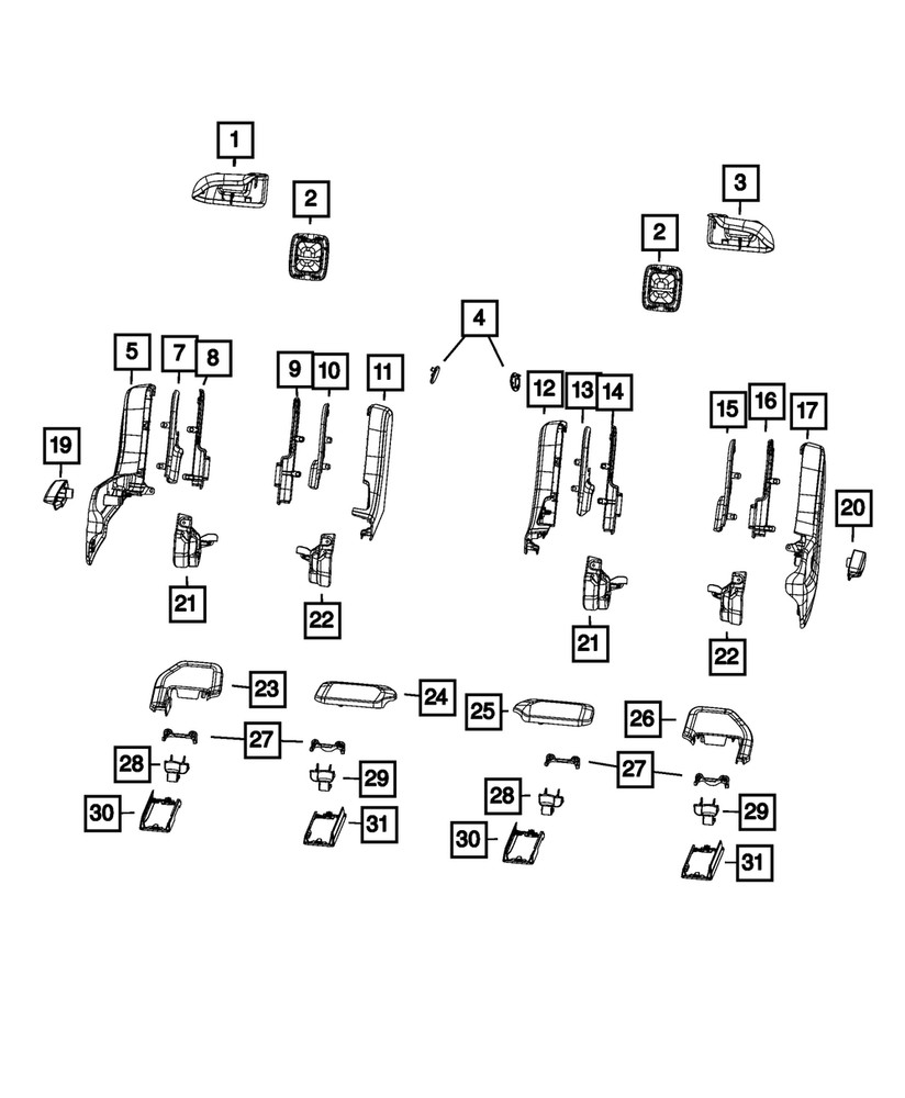 Genuine Mopar Armrest Plug 7UM36TX7AA