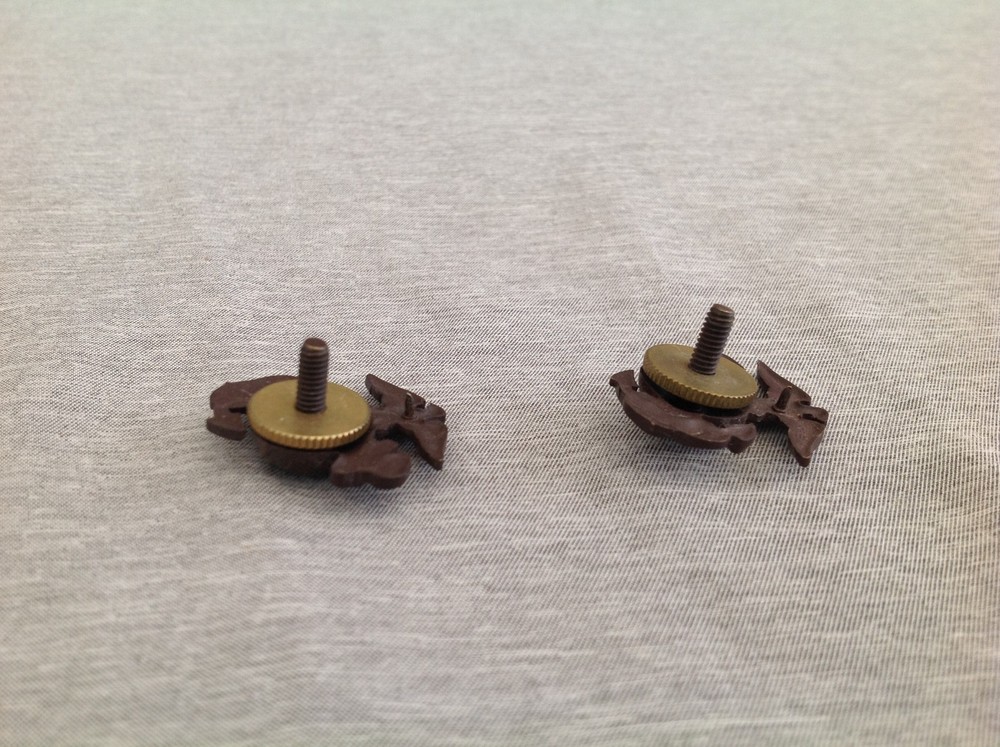 2 Krew USMC Screw Back Hat Badges