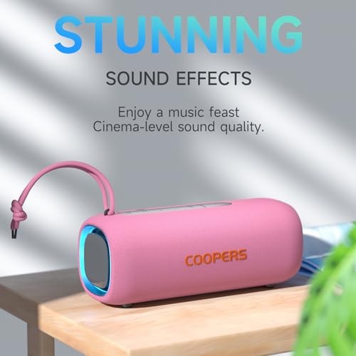 Portable Bluetooth Speaker, Wireless Bluetooth Speaker with Clear Loud Pink
