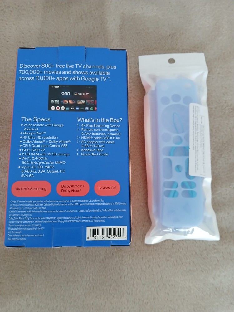 Onn 4K Plus TV Box Fully Programmed With New Remote Protector
