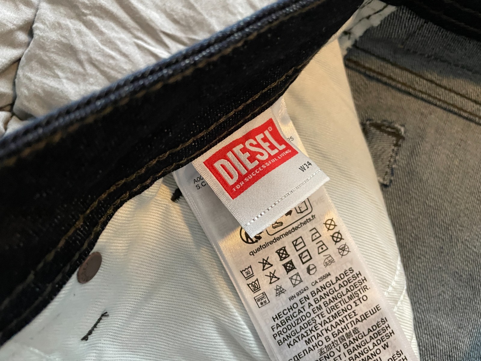 Diesel zatiny RB060 bootcut slim dark indigo stretch denim jeans 34 x 32 men NEW