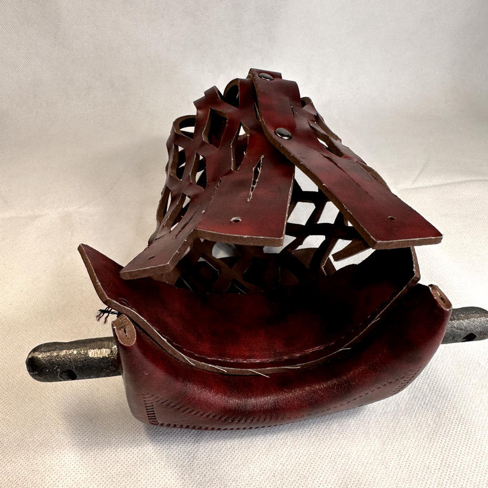 Burgundy Leather Sheild Pocket Pool Table Replacement Pocket Drop Bag
