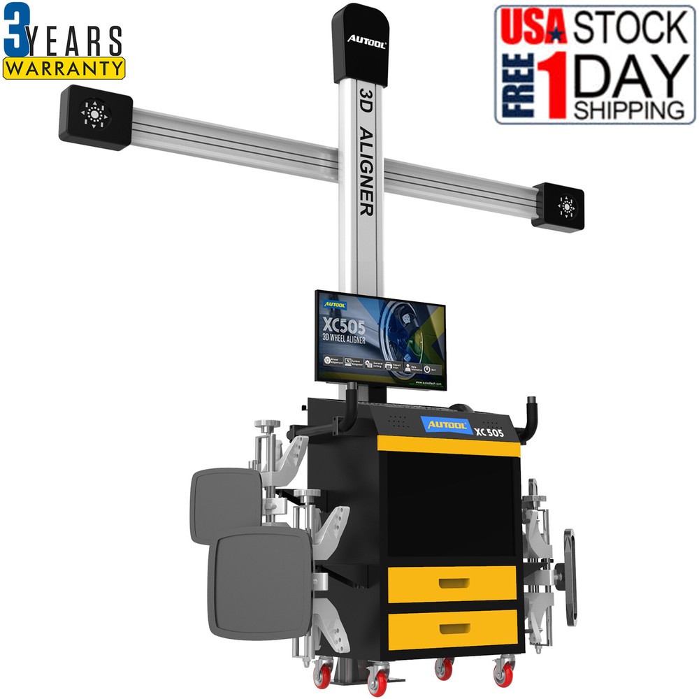 AUTOOL Auto 3D Wheel Alignment Machine Tire Wheel Aligner Voice & Light Guide US
