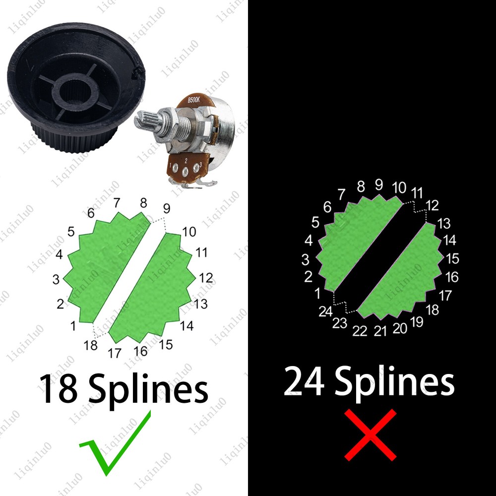 Chrome ST/Strat Style Electric Guitar Knobs Volume Tone Knobs for Stratocaster