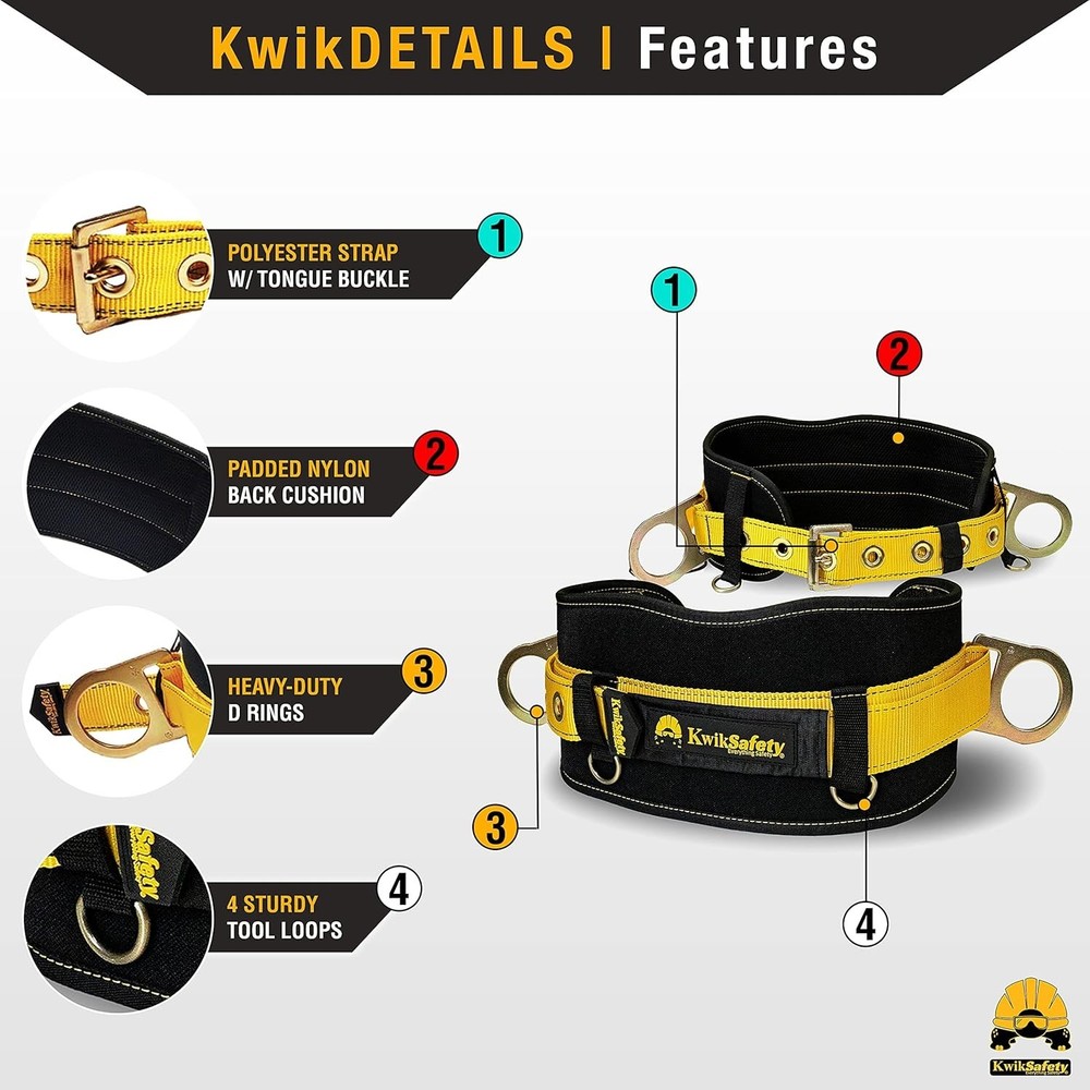 Ergonomic Lineman Safety Belt for Positioning | Adjustable & Lightweight Design=
