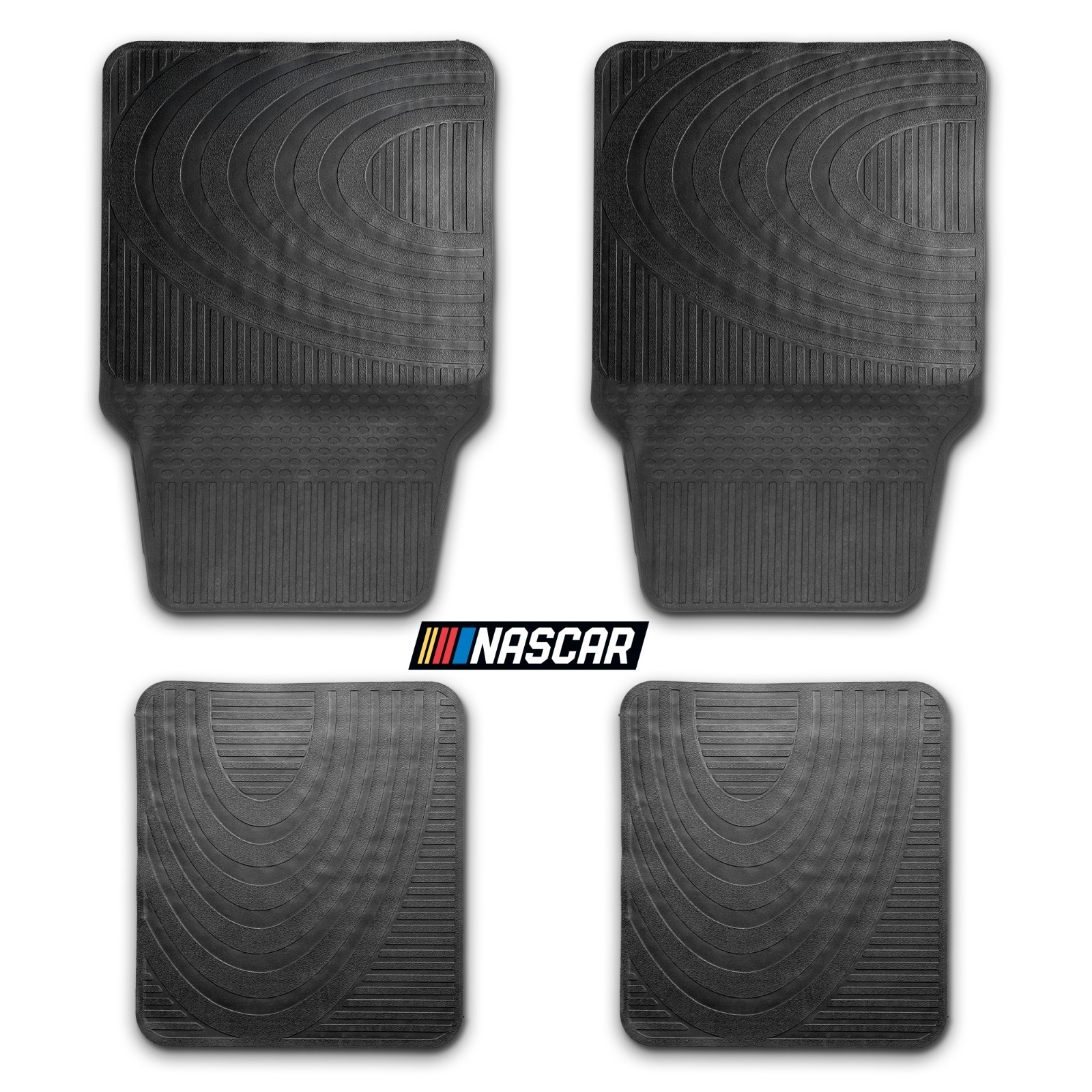 NASCAR Essential Car Floor Mats – 4-Piece Set | All-Weather | Universal Fit