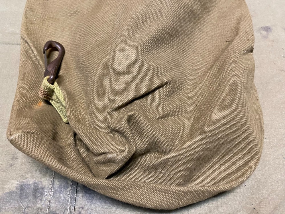 ORIGINAL WWII US ARMY .30 .50 CAL AMMO METALLIC BELT LINK CARRY CATCH BAG-OD#3