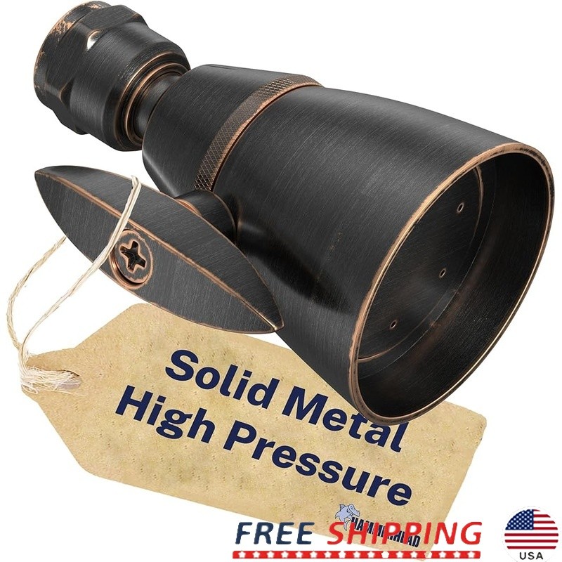 High Pressure Shower Head Adjustable Spray Solid Metal Easy Installation New