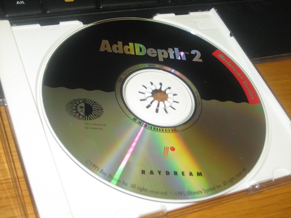 1995 Ray Dream Studio ADD DEPTH 2 MAC VERSSION CD-ROM