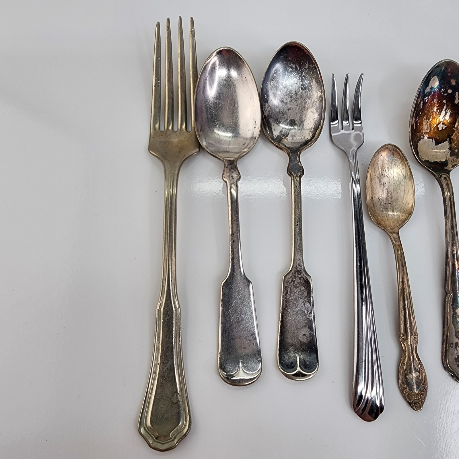 Lot 8 Vintage Silverplate Flatware Forks Spoons Mixed Patterns Craft ACME Rogers