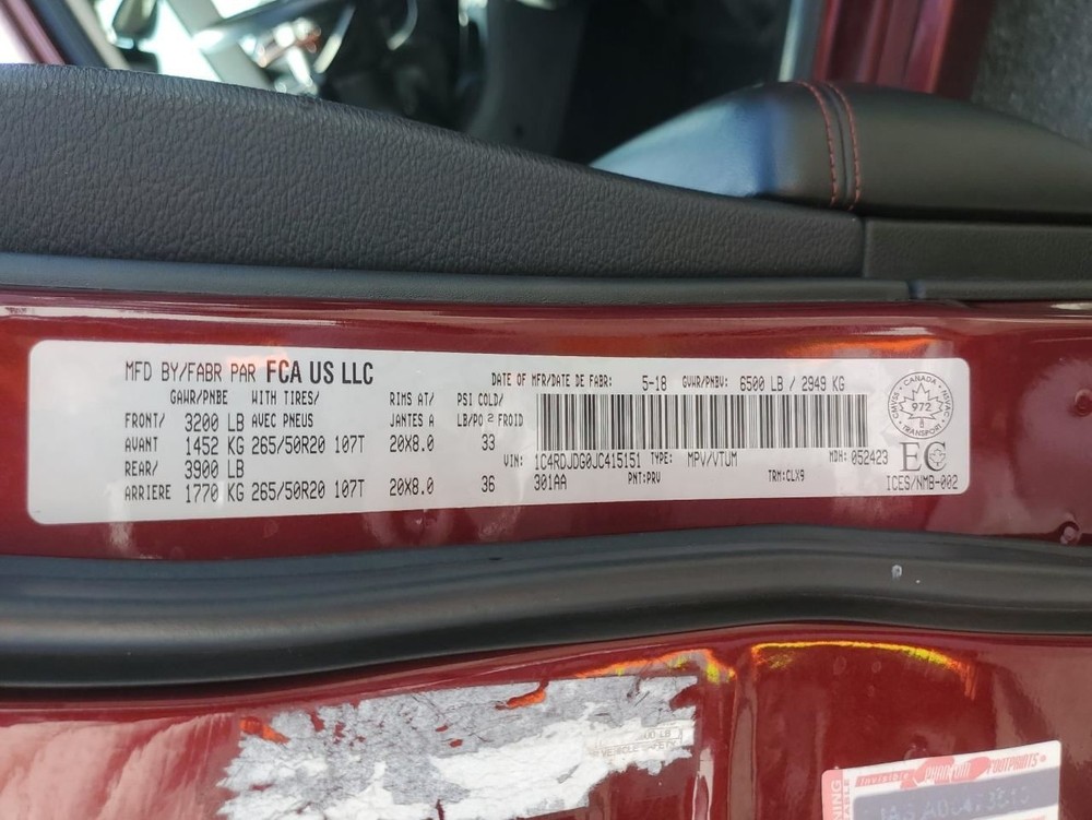 CONTROL PANEL OEM 2018 DODGE DURANGO 1YR WRNTY 68308872AB