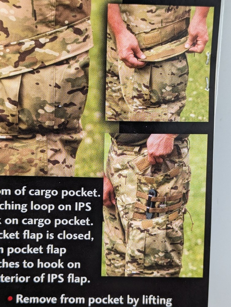TRU-SPEC IPS Integrated Cargo Pocket Organizer System BLACK Tactical LEFT New!
