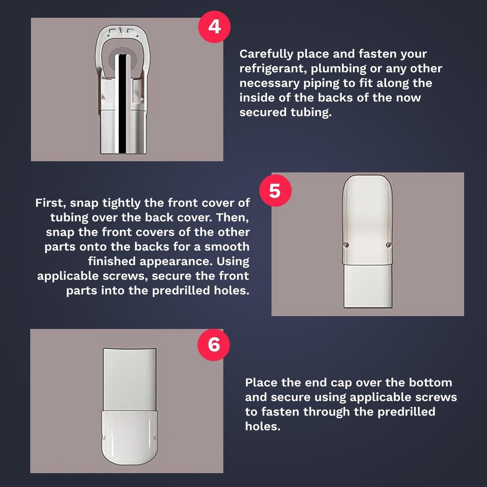 DuctlessAire - Mini Split Line Set Cover Kit - Paintable Mini Split Cover for...