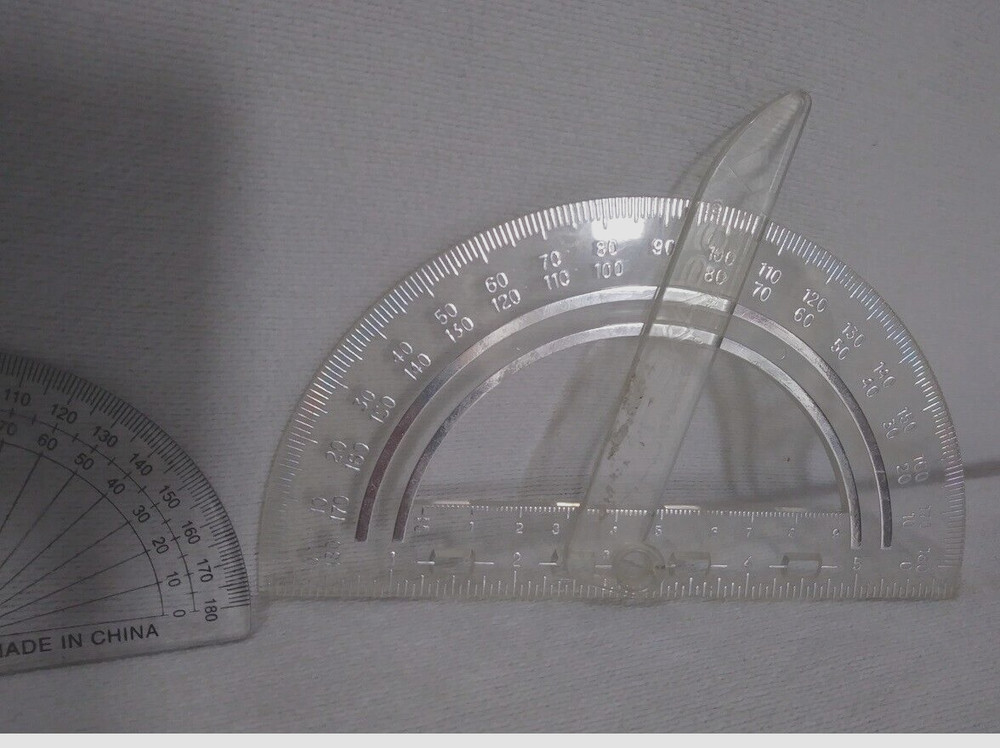 Drawing Graphing Drafting Craft Tool Template 3Pc Triangle Protractor 180 Angle