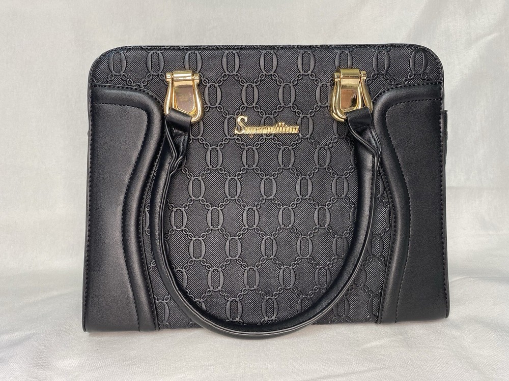 Soperwillton Black Textured Hand Bag