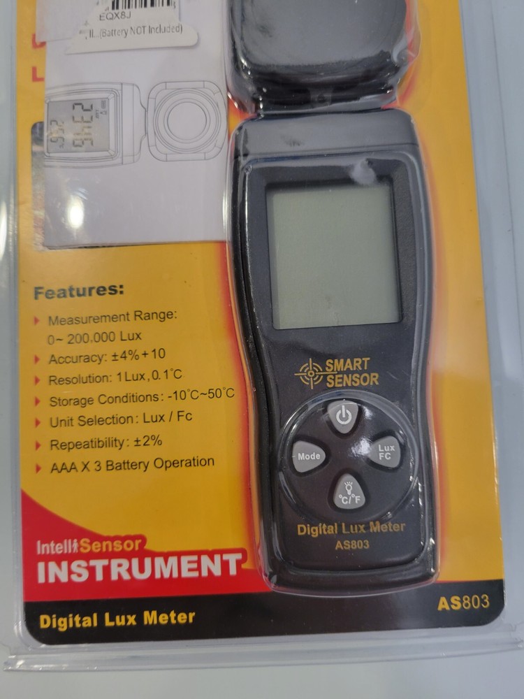 NEW Open Package Digital LuxMeter SMART SENSOR AS803 Mini LCD Display