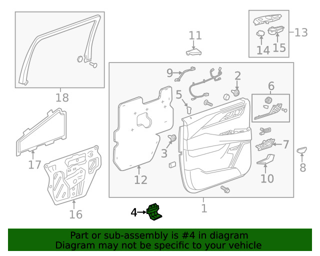 Genuine GM Rear Side Door Pull Handle Bracket 23455220