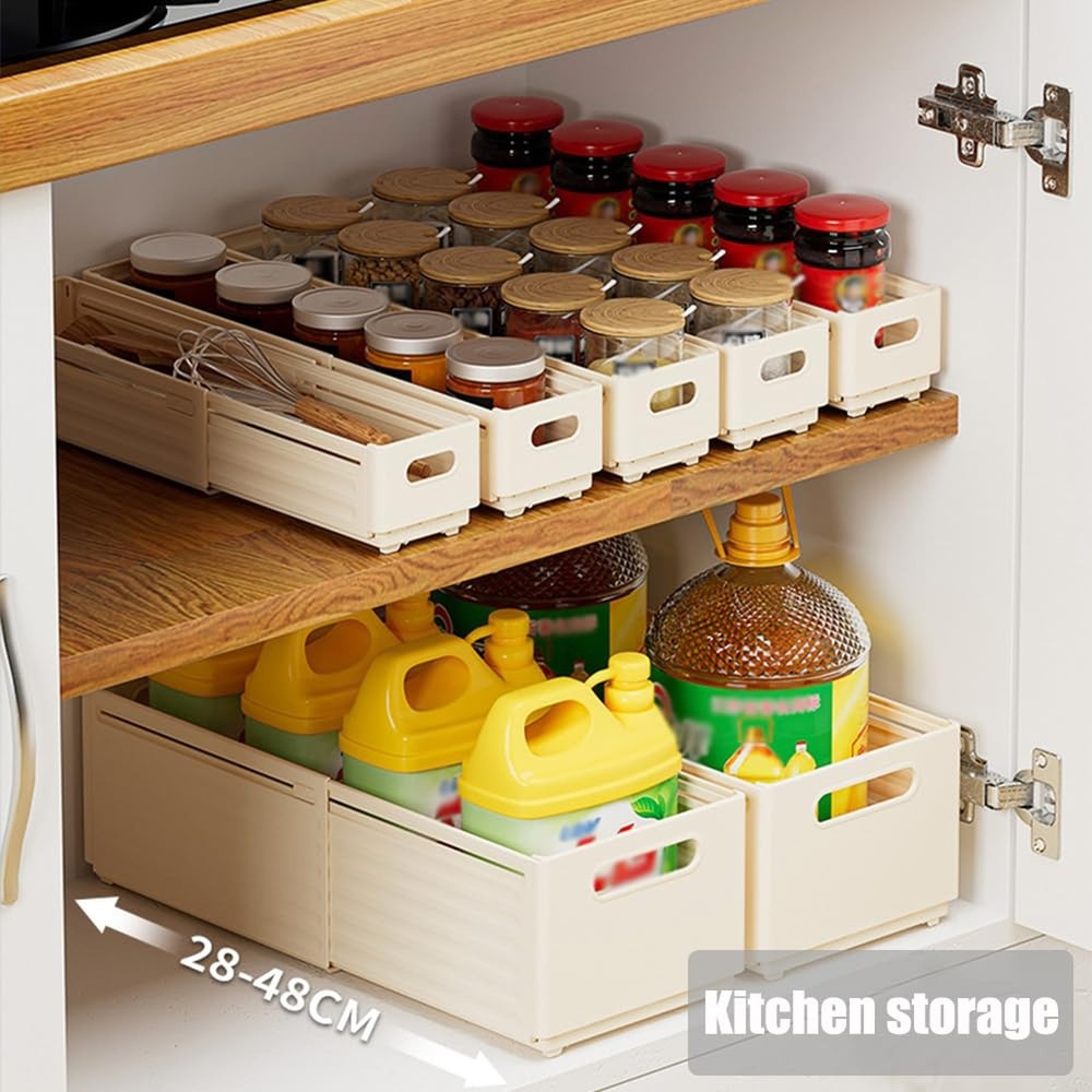 Foldable Storage Bins, 2 Pack Plastic Expandable Boxes for Organizing, Adjust...