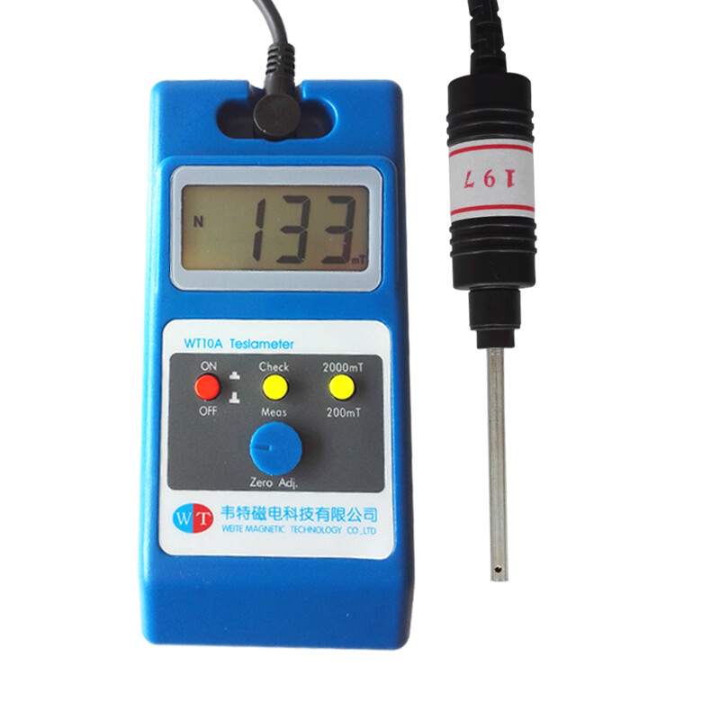 LCD Gaussmeter Tesla Meter Surface Magnetic Field Tester with Ns Function WT10A