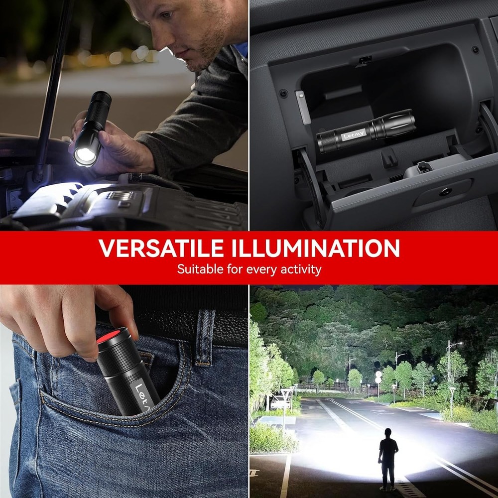 Tactical Flashlight S2000-2 Pack Bright Military Grade LED Flashlights High