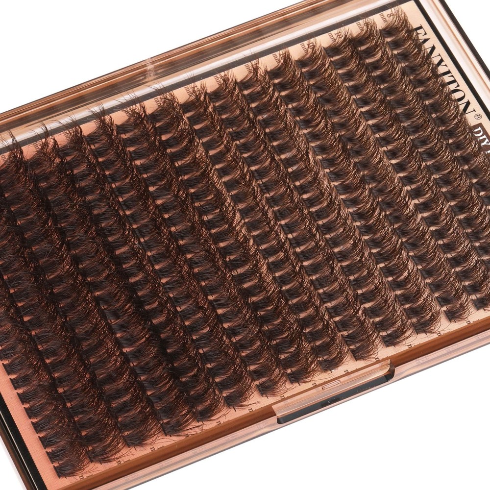 Brown Lash Clusters 320 Pcs Lash Extension Kit DIY Eyelash Extensions Kit Nat...