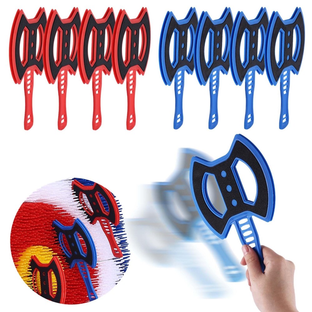 8-Pack Throwing Axes for Bristle Target â€“ Red & Blue Durable Plastic Axes Set