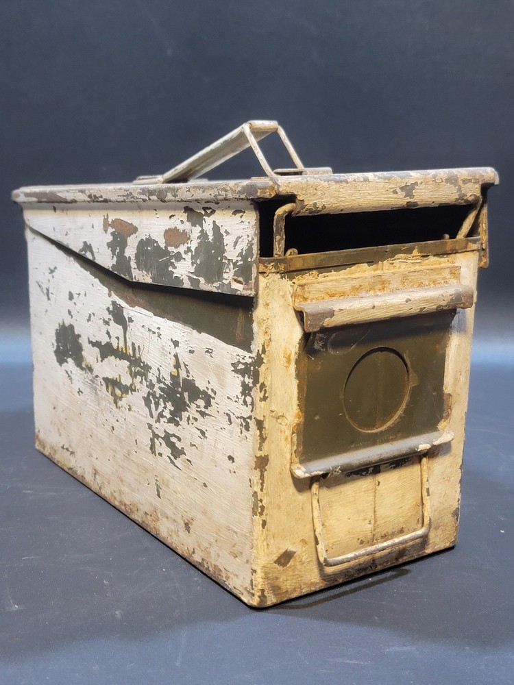 Vintage Painted Empty Metal Ammo Box