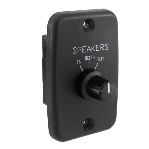 RV Speaker Switch 3-Position Control Panel | Labeled Twist Knob | Play Audio