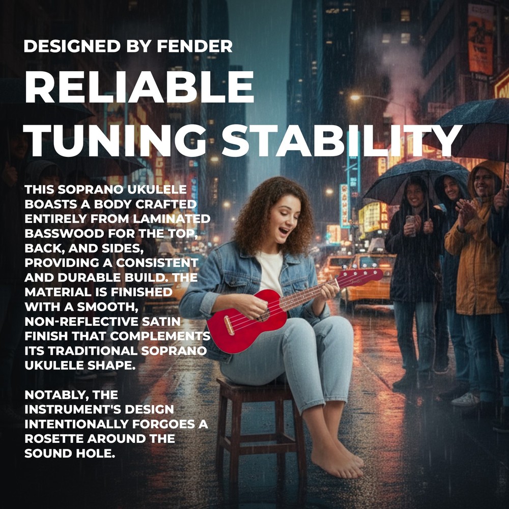Fender Venice Soprano Ukulele - Cherry