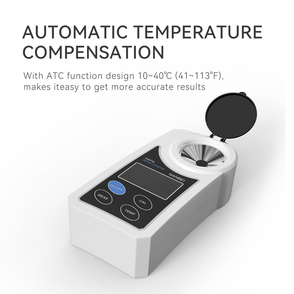 NANBEI 0-55% Digital brix Refractometer with ATC, Portable Brix Meter