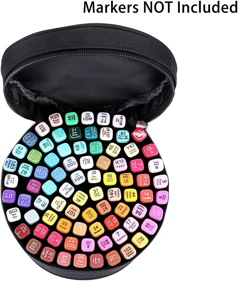 BTSKY Multifunction Marker Case - Zippered Canvas Pen Bag Pencil Organizer...