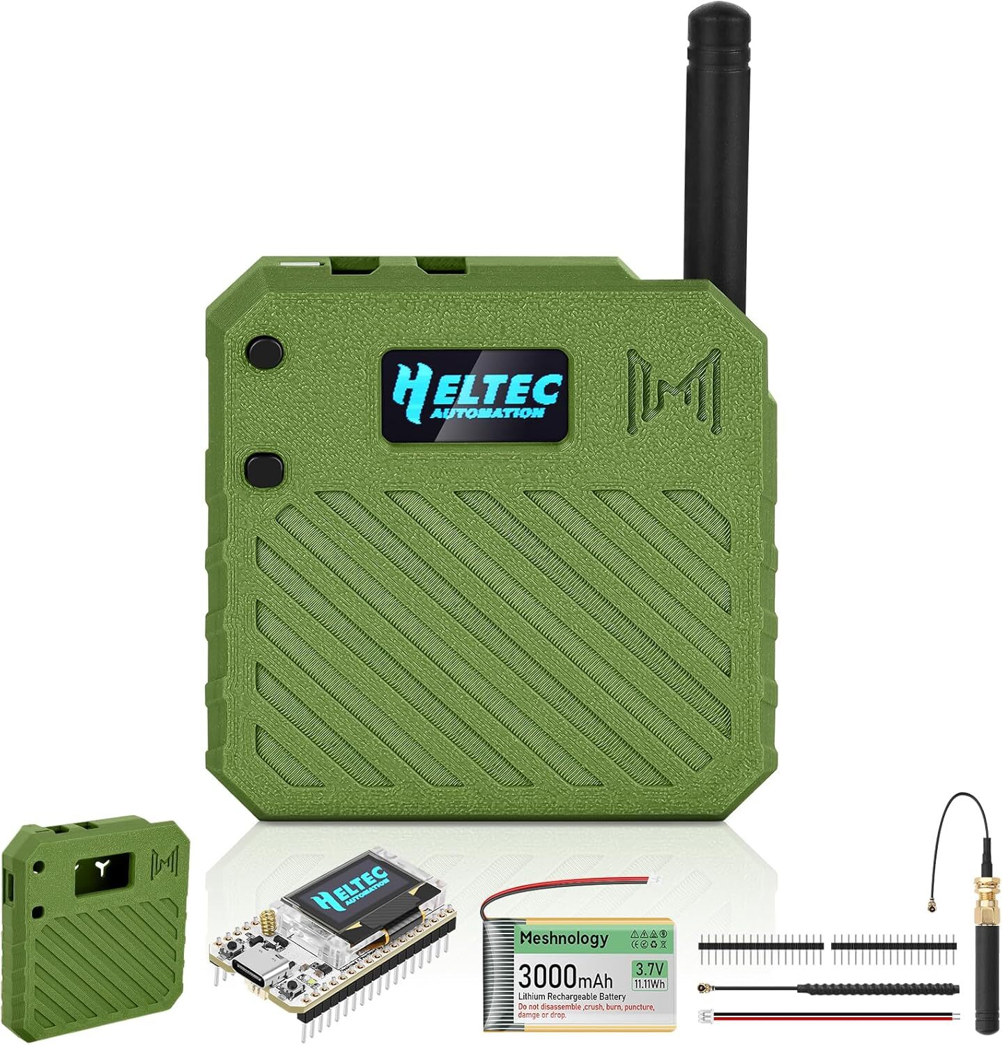 2Sets ESP32 LoRa V3 Development Board + 915MHz Antennas +Battery+Meshtastic Case