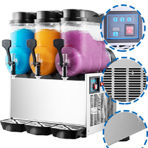 TECSPACE Commercial 1/2/3 Tank 15/30/45L Frozen Drink Slushy Making Machine