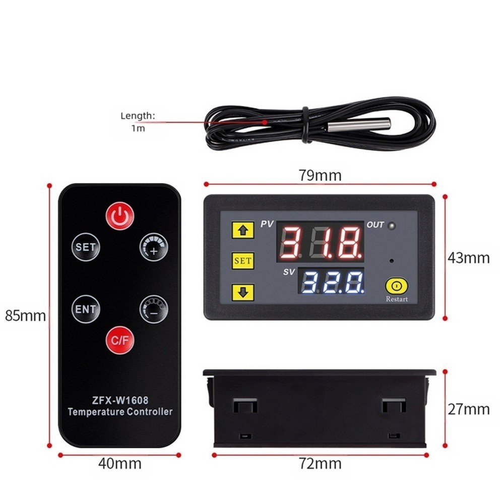 DC12V Digital Temperature Controller with Remote Sensor for Refrigerator Use
