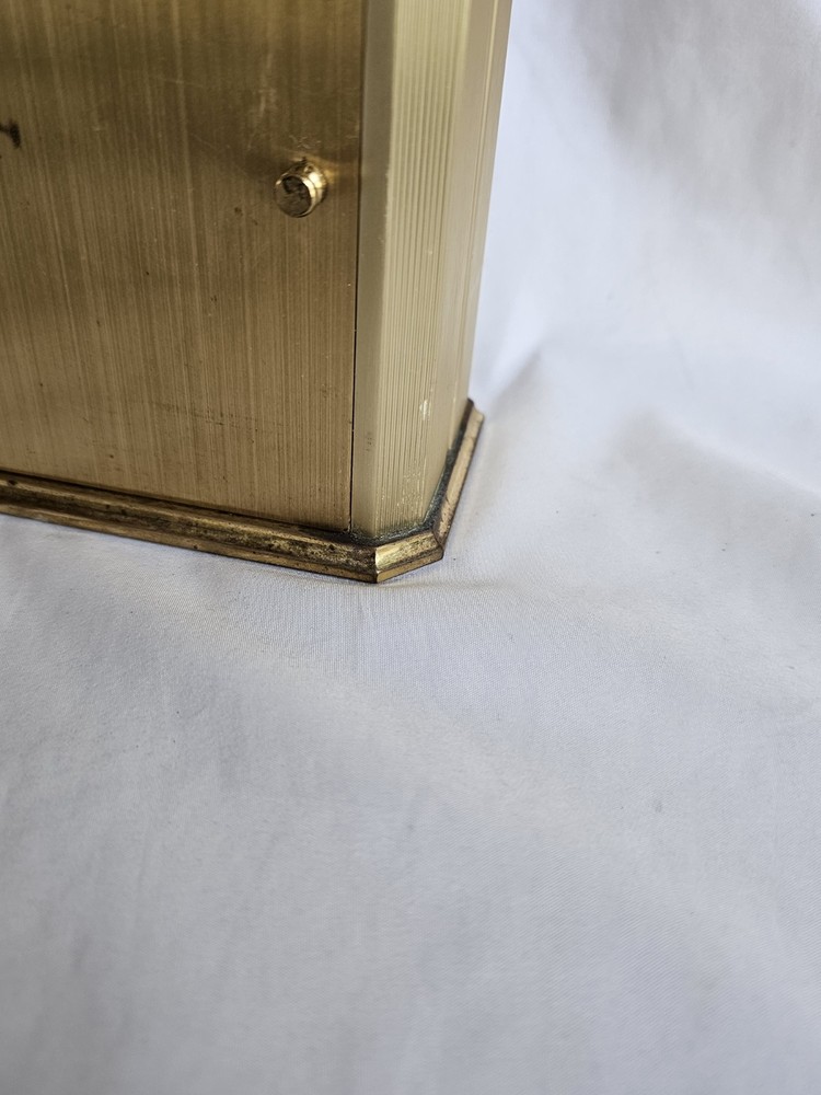 Tiffany & Co #2100 Solid Brass Quartz Desk Clock Quartz Movement