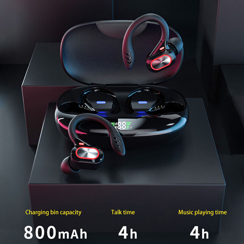 Bluetooth 5.0 Ear hook Wireless Headset Headphones for iPhone Samsung Android