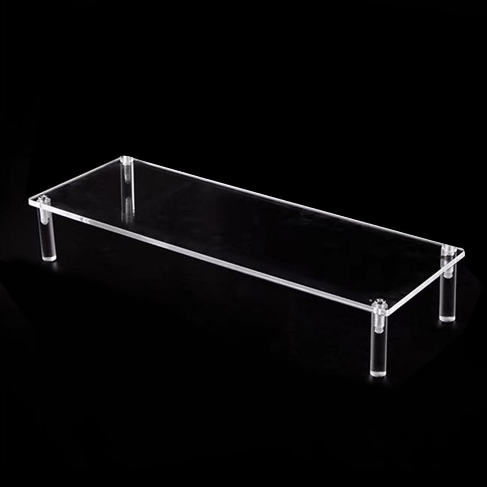 Acrylic Display Riser Clear Perfume Stand Storage Shelf Dessert Rectangular Rack