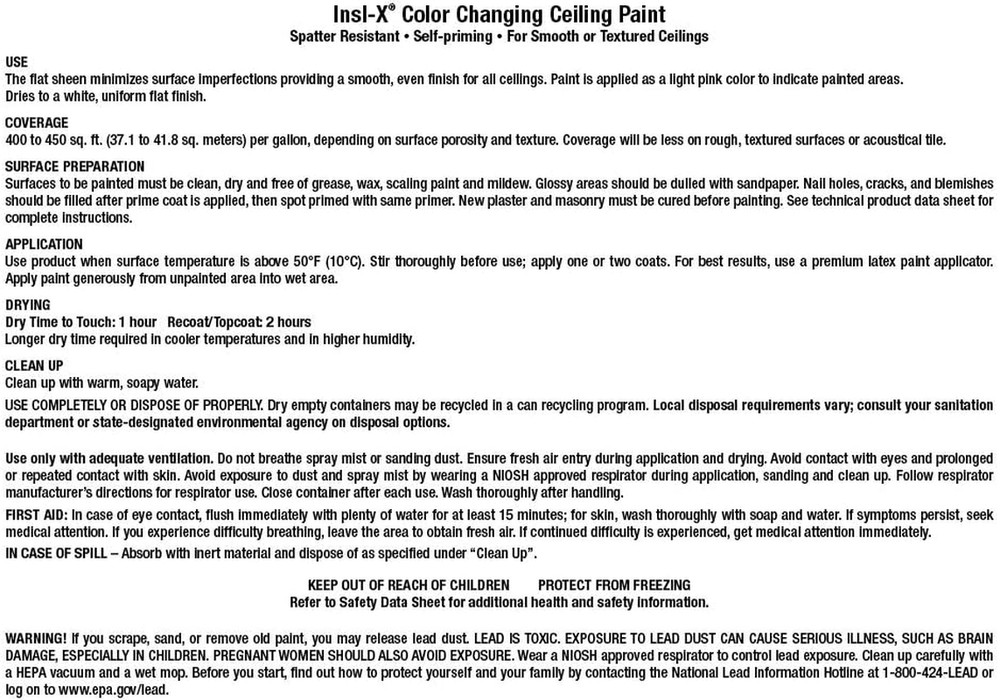 Color-Changing Ceiling Paint, White, 1 Gallon