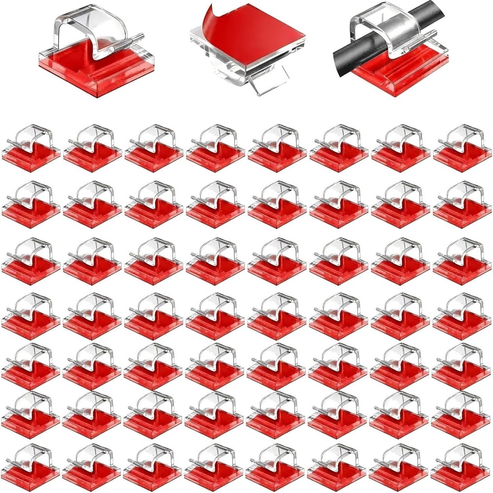 60PCS Light Clips for Outdoor Use Self Adhesive Cable Hooks for String Lights