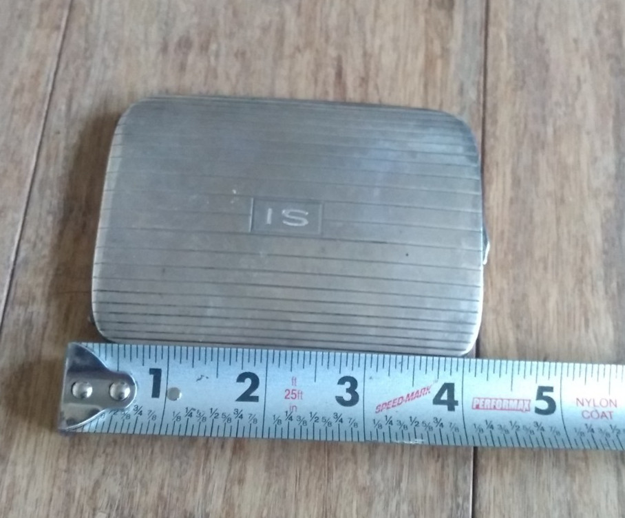 Vintage 1930s Sterling Silver 97.9g Cigarette Case monogrammed engraved art deco
