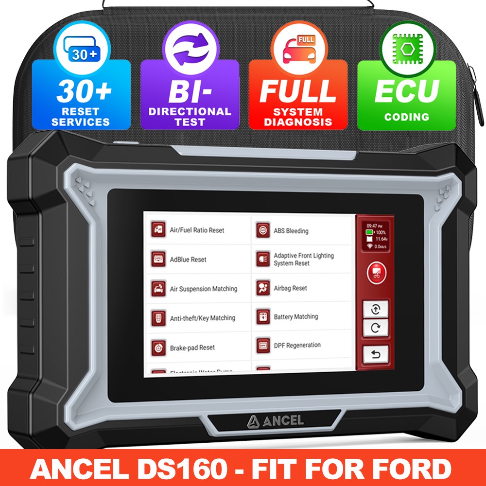 ANCEL DS160 for Ford Bidirectional OBD2 Diagnostic Scanner ECU Coding Oil Reset