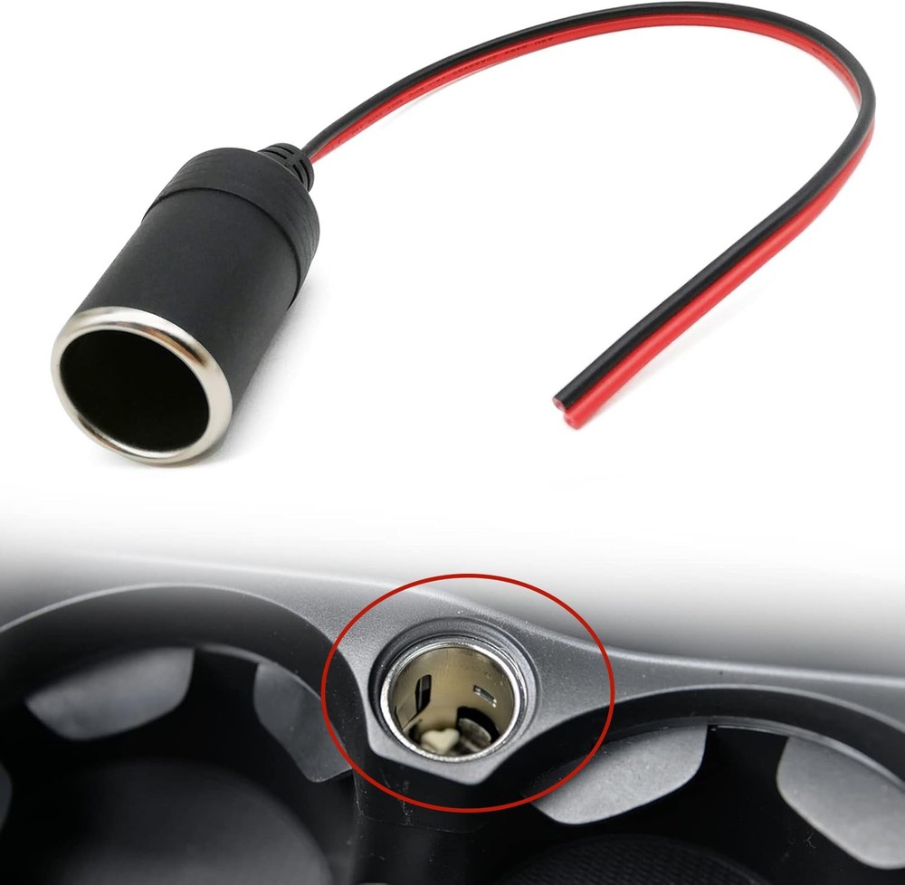 Car Cigarette Lighter Charger 12V/24V Adapter Cable Female Socket Plug Connector