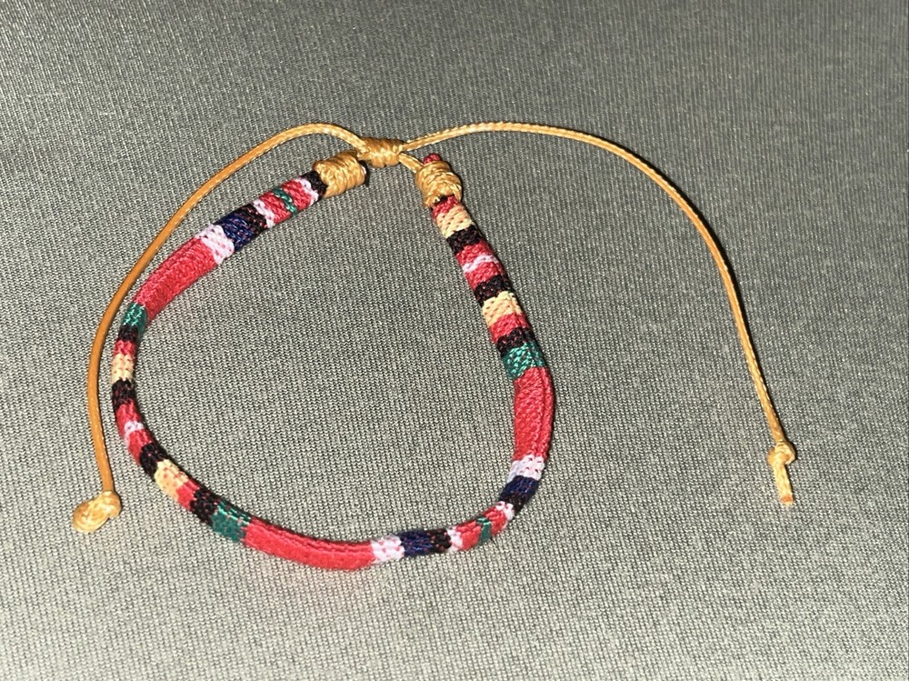 NEW BOHO BRAID THREAD FRIENDSHIP BRACELET ADJUSTABLE THICKER ORANGE