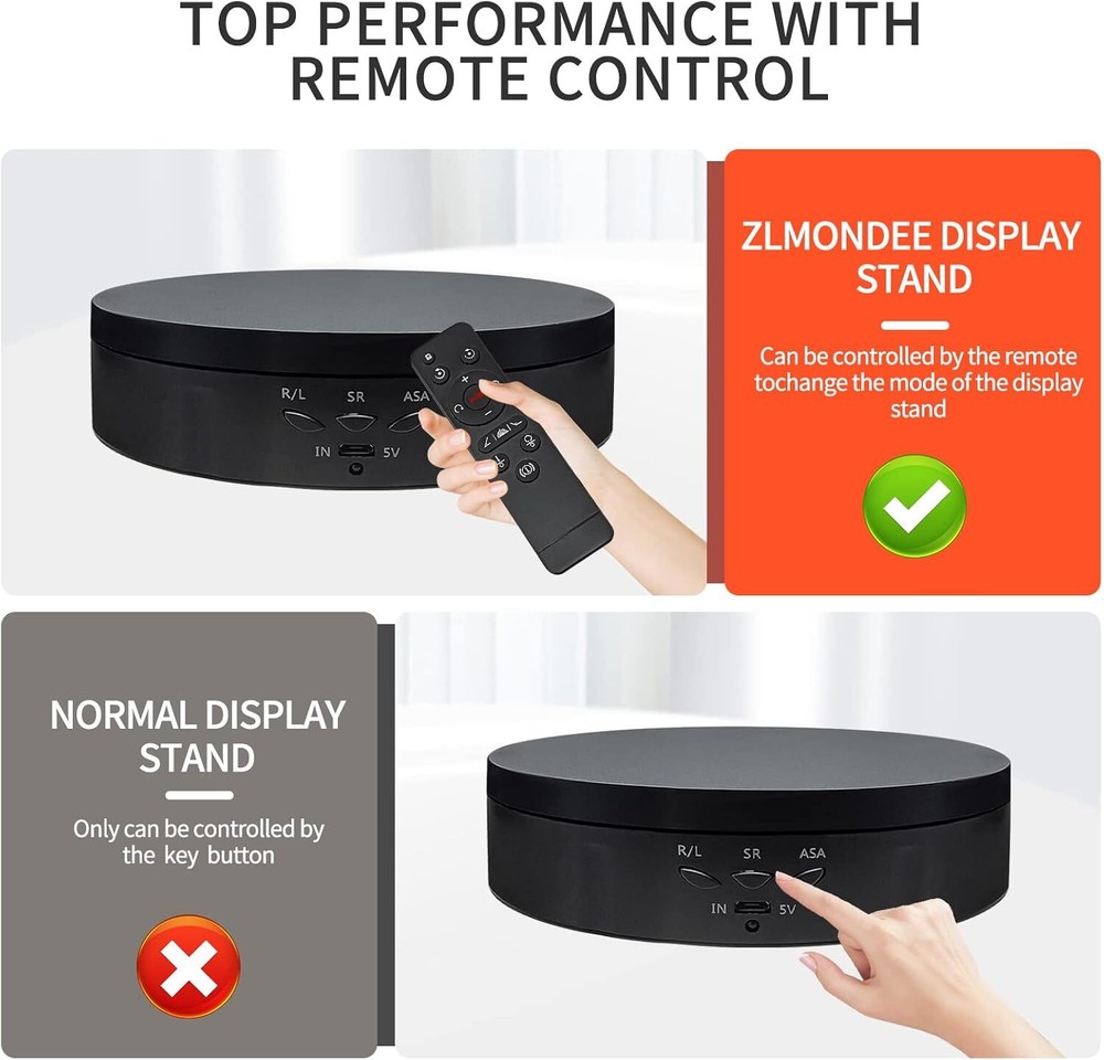 Remote Control Rotating Display Stand, 5.74Inch/22Lbs Load Turner Cup Platform,