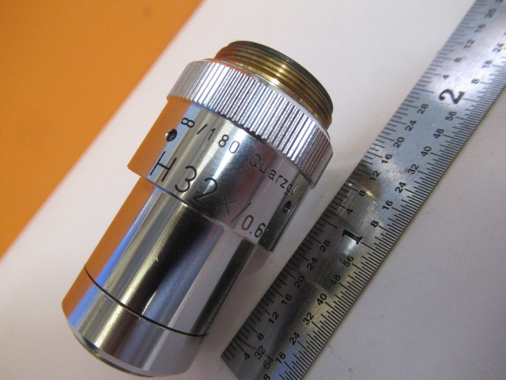 LEITZ QUARTZ UV OBJECTIVE H 32X INFINITY OPT MICROSCOPE PART AS PICTURED 8C-A-56