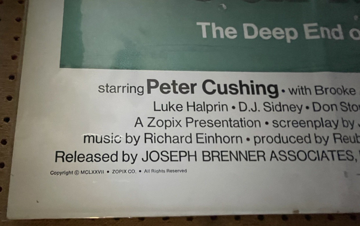 ORIG. MOVIE POSTER~ SHOCK WAVES~ PETER CUSHING~1977~ SHOCK WAVE~ONE SHEET 27X41