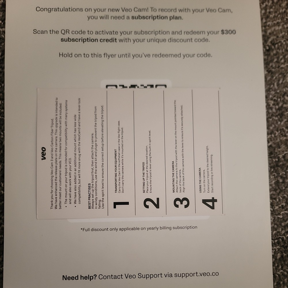 Veo Cam Subscription Credit